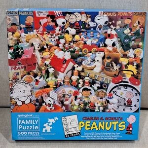 PEANUTS Snoopy 500 Pc Puzzle Vtg 1985 NOS 45th Anniversary Collage Charlie Brown